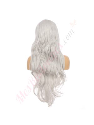 DM1611034-v4 Gris Perruque Extra Longue Cheveux Synthétiques avec Toupet  [VENTE FINALE]