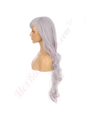 DM1611035-v4 Gris Perruque Extra Longue Cheveux Synthétiques avec Toupet  [VENTE FINALE]