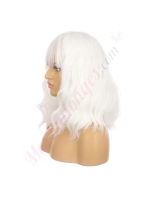 DM1707381-v4 Blanc Perruque Courte Cheveux Synthétiques avec Toupet  [VENTE FINALE]