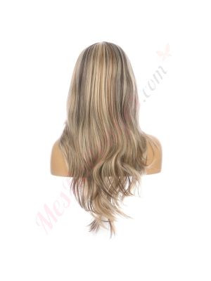 DM1810700-v4 Méché Blond et Brun  Perruque Longue Cheveux Synthétiques avec Toupet [VENTE FINALE]