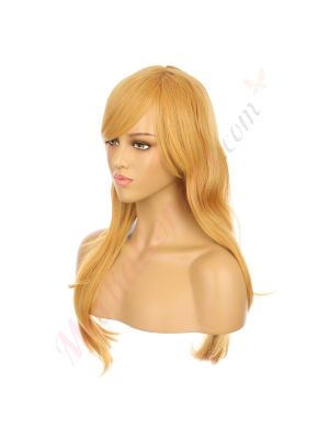 DM1810769-v4 Blond Moutarde Perruque Longue Cheveux Synthétiques avec Toupet  [VENTE FINALE]