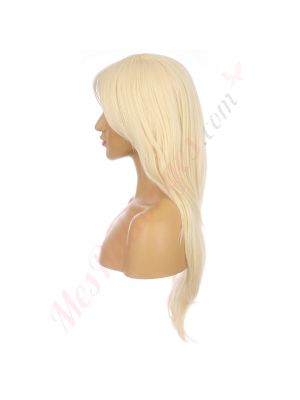 DM1810771-v4 Blond Platine Perruque Longue Cheveux Synthétiques avec Toupet [VENTE FINALE]