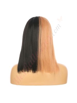 DM1810895-v4 Couleur Split Perruque Courte Cheveux Synthétiques avec Toupet [VENTE FINALE]