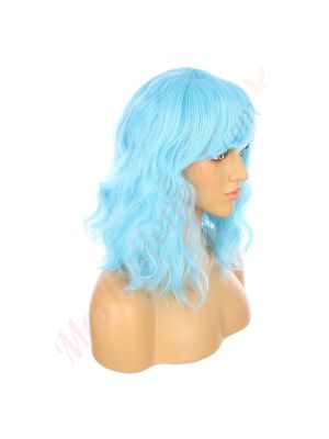 DM1810924-v4 Bleu Éléctrique Perruque Courte Cheveux Synthétiques avec Toupet  [VENTE FINALE]