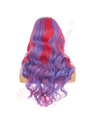 DM2031105-v4 Ombré Rouge et Bleu Perruque Longue Cheveux Synthétiques  [VENTE FINALE]