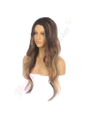 DM2031277-v4 Brun Méché Caramel Perruque Longue Cheveux Synthétiques [VENTE FINALE]