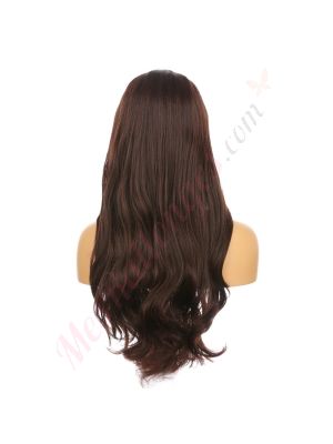 DM2031278-v4 Brun Roux Perruque Longue Cheveux Synthétiques [VENTE FINALE]