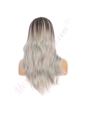 DM2031288-v4 Ombré Gris Perruque Longue Cheveux Synthétiques [VENTE FINALE]