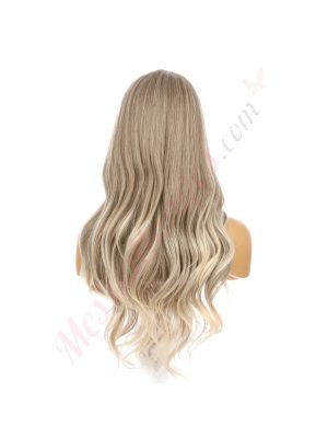 DM2031307-v4 Blond Foncé Cendré Perruque Longue Cheveux Synthétiques avec Toupet  [VENTE FINALE]