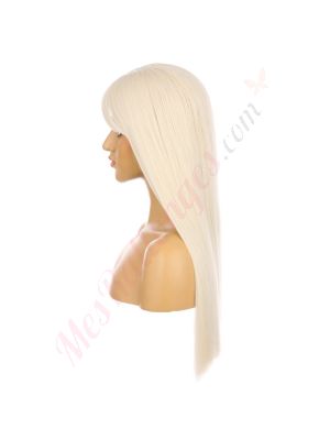 DM2031353-v4 Blond Blanc Perruque Longue Cheveux Synthétiques avec Toupet  [VENTE FINALE]