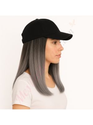 Gris Ombré Perruque en Casquette - Cheveux Humains Naturels [VENTE FINALE]