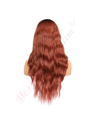 FU190322678 - Perruque Longue Cheveux Synthétique Auburn Foncé [Vente Finale]
