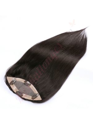 Noir / Brun #1b Volumateur (Topper) Perte De Cheveux Pour La Couronne Complète (Dimensions: 6.5 pouces x 2.25 pouces) Cheveux Remy Hair