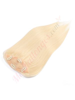 Blond Platine #613   Volumateur (Topper) Perte De Cheveux Pour La Couronne Complète (Dimensions: 6.5 pouces x 2.25 pouces) Cheveux Remy Hair