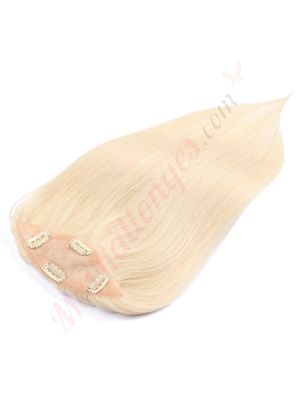 Blond #60 Volumateur (Topper) Perte De Cheveux Pour La Couronne Complète (Dimensions: 6.5 pouces x 2.25 pouces) Cheveux Remy Hair