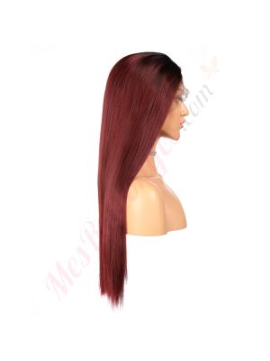 G1901657 - Perruque Longue Cheveux Synthétique Bourgogne [Vente Finale]