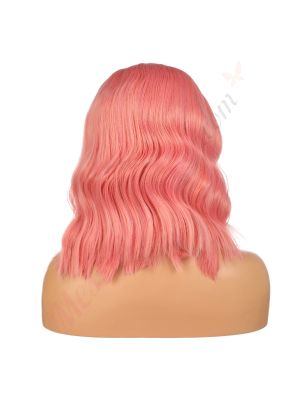 G1904786 - Perruque Courte Cheveux Synthétique Rose [Vente Finale]