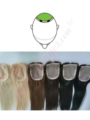Volumateur (Topper) Perte De Cheveux Sur La Couronne (Dimensions: 5 pouces x 4 pouces) Cheveux Remy Hair