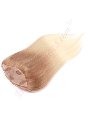 Blond Cendré Ombré Volumateur (Topper) Perte De Cheveux Pour La Couronne Complète (Dimensions: 6.5 pouces x 2.25 pouces) Cheveux Remy Hair