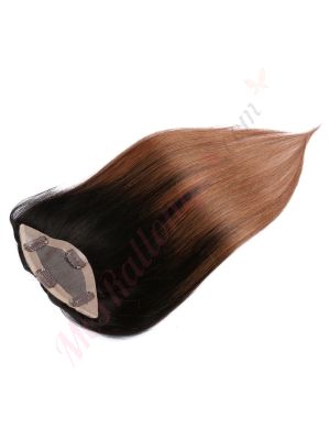 Brun Ombré Volumateur (Topper) Perte De Cheveux Pour La Couronne Complète (Dimensions: 6.5 pouces x 2.25 pouces) Cheveux Remy Hair
