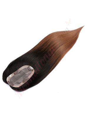 Brun Ombré Volumateur (Topper) Perte De Cheveux Sur La Séparation De Cheveux (Dimensions: 2.75 pouces x 5 pouces) Cheveux Remy Hair