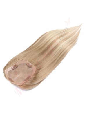 Blond Foncé Balayage Volumateur (Topper) Perte De Cheveux Sur La Couronne (Dimensions: 5 pouces x 4 pouces) Cheveux Remy Hair