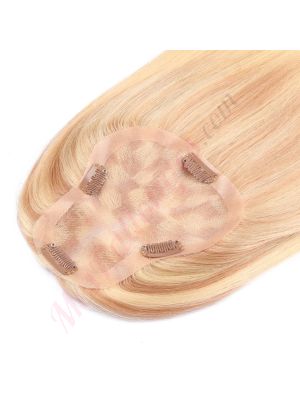 Blond Pâle Ombré Volumateur  (Topper) Perte De Cheveux Sur La Séparation De Cheveux Large Couverture (Dimensions: 3 pouces - 5.75 pouces x 5 pouces) Cheveux Remy Hair