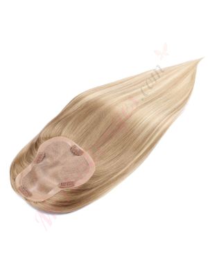 Blond Foncé Balayage Volumateur (Topper) Perte De Cheveux Sur La Séparation De Cheveux Large Couverture (Dimensions: 3 pouces - 5.75 pouces x 5 pouces) Cheveux Remy Hair