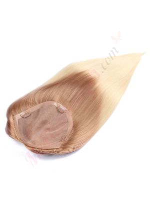 Blond Cendré Ombré Volumateur (Topper) Perte De Cheveux Pour La Couronne Complète (Dimensions: 6.5 pouces x 2.25 pouces) Cheveux Remy Hair