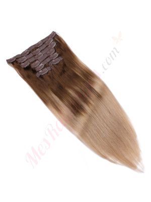 Blond Ombré À Clips Cheveux Naturels