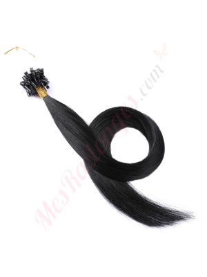 extensions micro-billes cheveux naturels	Noir foncé #1	remy hair