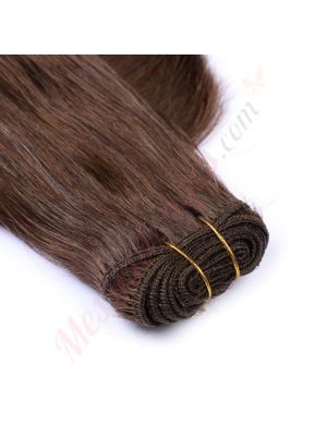 Brun Foncé #2 Cousues Cheveux Remy