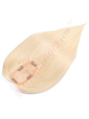 Blond #60 Volumateur (Topper) Perte De Cheveux Sur La Séparation De Cheveux (Dimensions: 2.75 pouces x 5 pouces) Cheveux Remy Hair