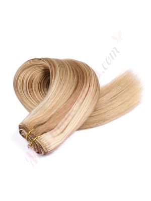 Brun Miel & Blond Cendré #12/24 Cousues Cheveux Remy