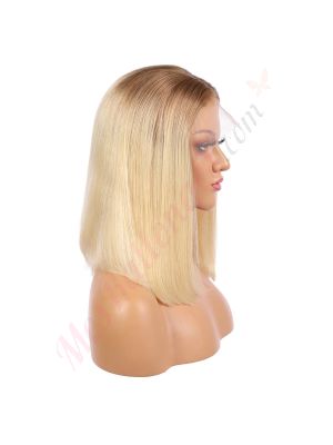 Ella - Perruque Courte 14 Pouces Cheveux Humains Naturels Remy Hair Blonde Ombrée