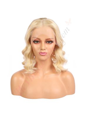 Sofia - Perruque Courte 14 Pouces Cheveux Humains Naturels Remy Hair Blonde