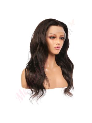 Rose - Perruque Longue 18 Pouces Cheveux Humains Naturels Remy Hair Brunette