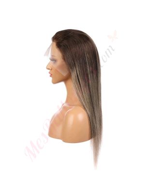 Isabella - Perruque Longue 18 Pouces Cheveux Humains Naturels Remy Hair Blonde Méchée 