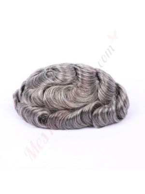Gris #260 Prothèse Capillaire Cheveux Humains Remy