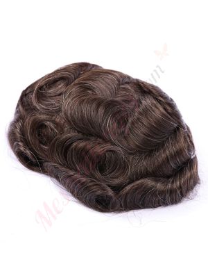 Brun Mocha et peu de gris #310 Prothèse Capillaire Cheveux Humains Remy