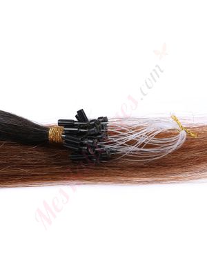 Brun Noisette Ombré Micro-Billes Cheveux Naturels