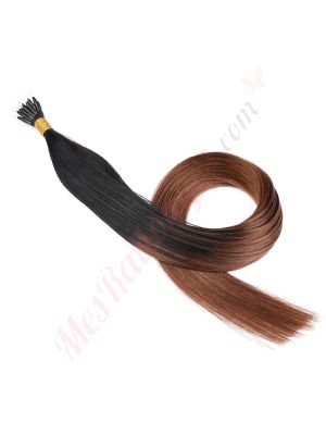 Brun Noisette Ombré Nano-Rings Cheveux Naturels