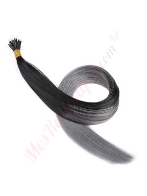 Gris Ombré Nano-Rings Cheveux Naturels