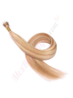 Brun Miel & Blond Cendré #12/24 Nano-Rings Cheveux Remy