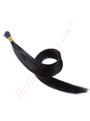 Noir Foncé #1 Nano-Rings Cheveux Remy