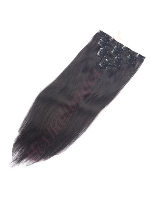 remy hair rallonges à clips cheveux Noir / Brun (#1b) 