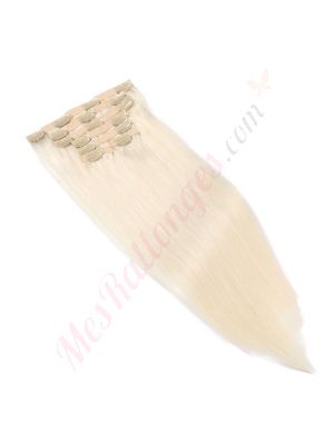 Blond Platinum À Clips Cheveux Remy