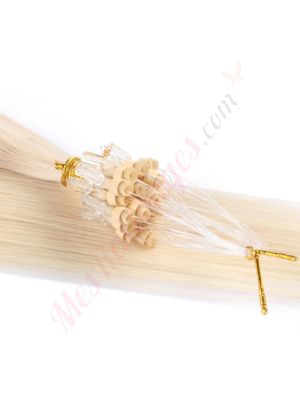 Blond Platinum Micro-Billes Cheveux Remy