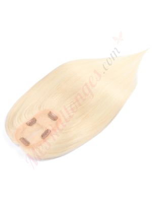 Blond Platinum  Volumateur (Topper) Perte De Cheveux Sur La Séparation De Cheveux (Dimensions: 2.75 pouces x 5 pouces) Cheveux Remy Hair