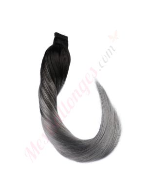 Gris Ombré Ponytail Cheveux Naturels